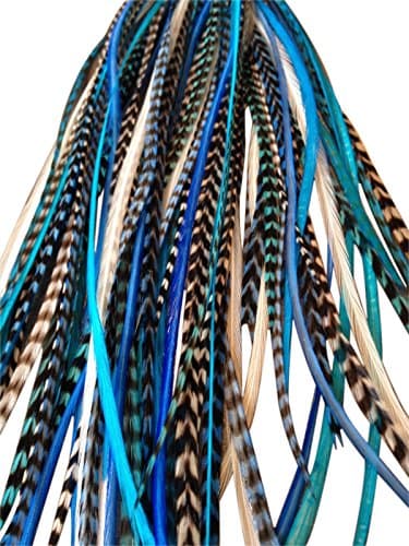 Feather Hair Extensions, 100% Real Rooster Feathers, 10 Long Thin Loose Individual Feathers, By Feather Lily