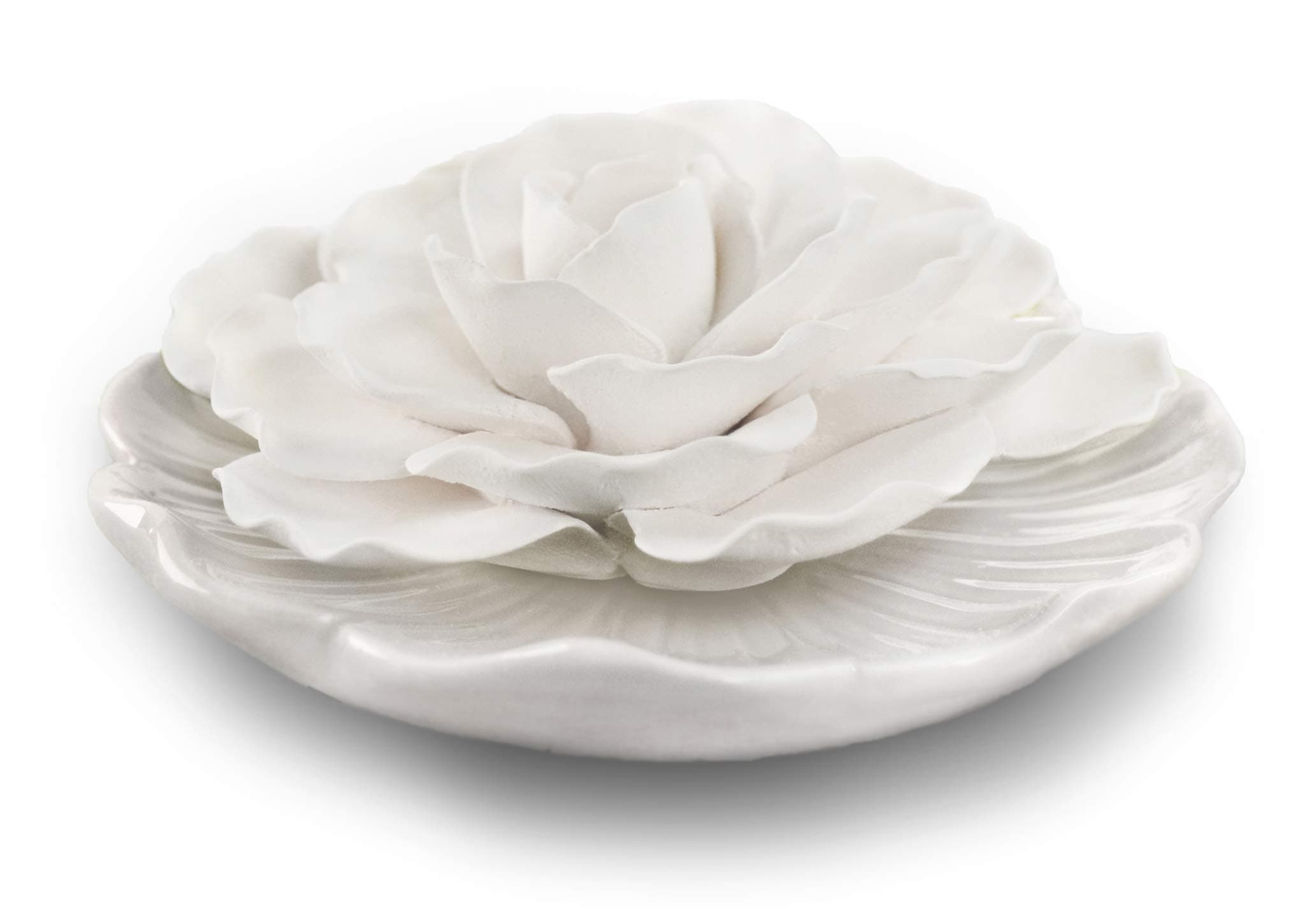 Penny & Rose Ceramic Flower Diffuser | Summertime Spirits Oil Scent | White Plate