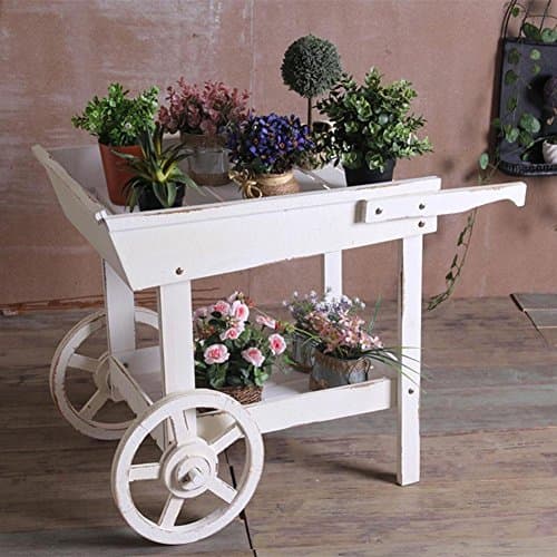 KSUNGB Flower Stand Creative American Rural Retro 2 layer Solid Wood Vertical Storage Trolleys Indoor Living Room/ Balcony/ Cafe / Hotel / Patio Garden Flower Pot Rack Chinese Fir 38 81 60cm