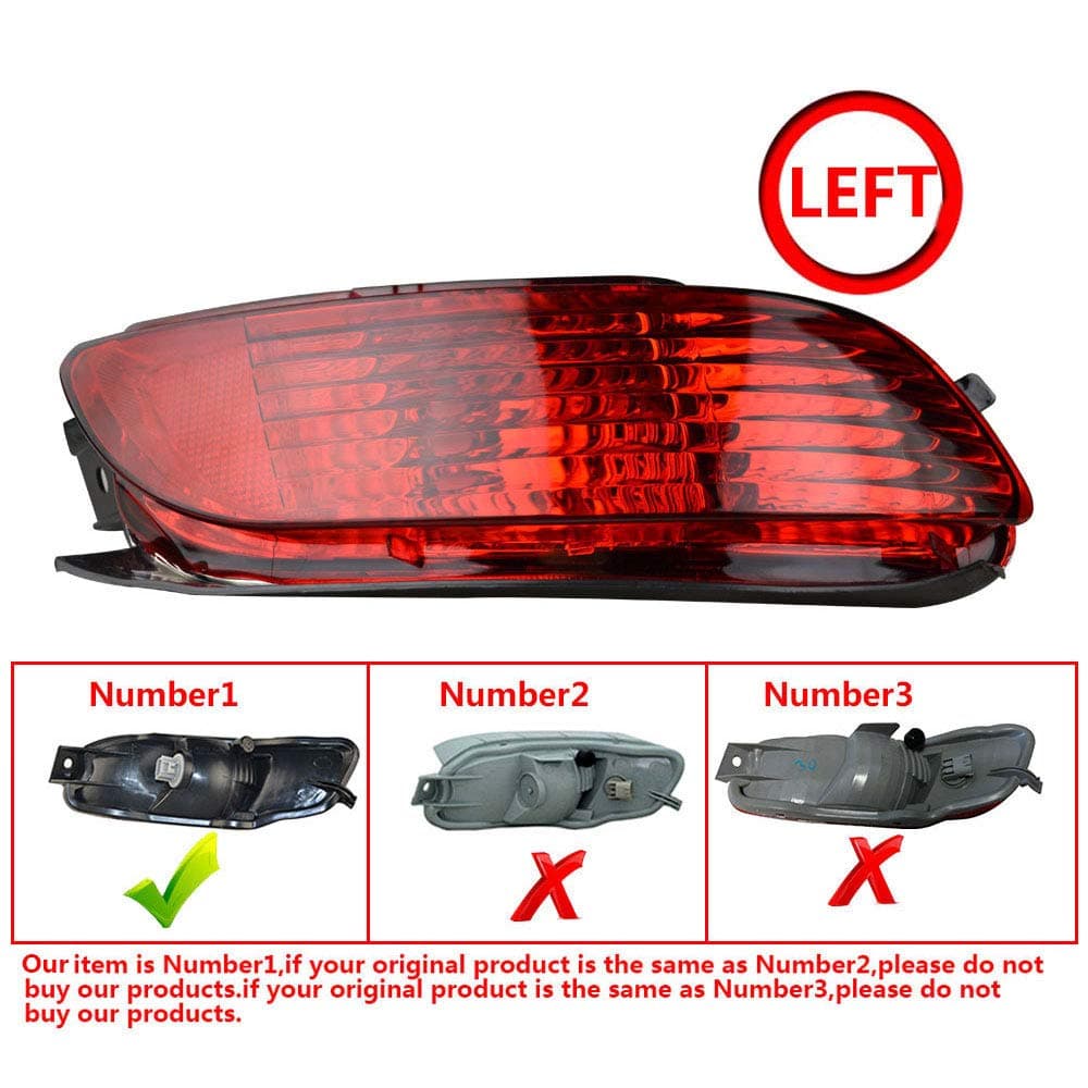 FLYPIG Rear Left Side/Rear Passenger Side Reflex Reflector Marker Bumper Light Fog Lamp Cover Corner Parking Lights Replacement 17-5156-00 81920-0E010 fit for 2006 07 2009 Lexus RX330 RX350 RX400H