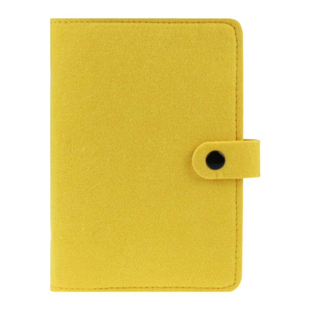 A6 Felt Binder Cover,Refillable 6 Round Ring Binder Cover Spiral Notebook Binder Personal Organizer Loose-Leaf Cover,Travel Journal Notebook Cover for Men and Women,Yellow