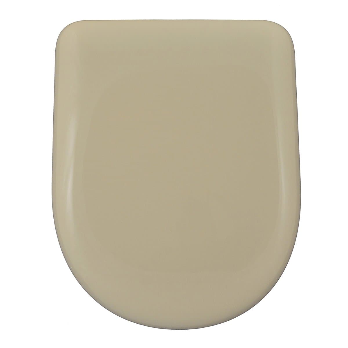 WC Toilet SEAT Compatible | D-U Shape | Round Front | Adjustable & Removable INOX Hinge | Easy Clean & Easy to Install | Very Resistant | 43 x 36 x 5 cm | 16,9 x 14,2 x 2 in (Beige)