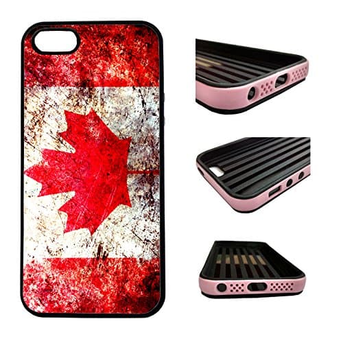 CorpCase iPhone SE / 5 / 5S / 5SE Case - Canada canadian flag grunge distressed/ Hybrid ULTRA Protective iphone 5/5S/SE Case With Great Style -Features Unique 2-in-1 Hybrid protection with TPU+Plastic