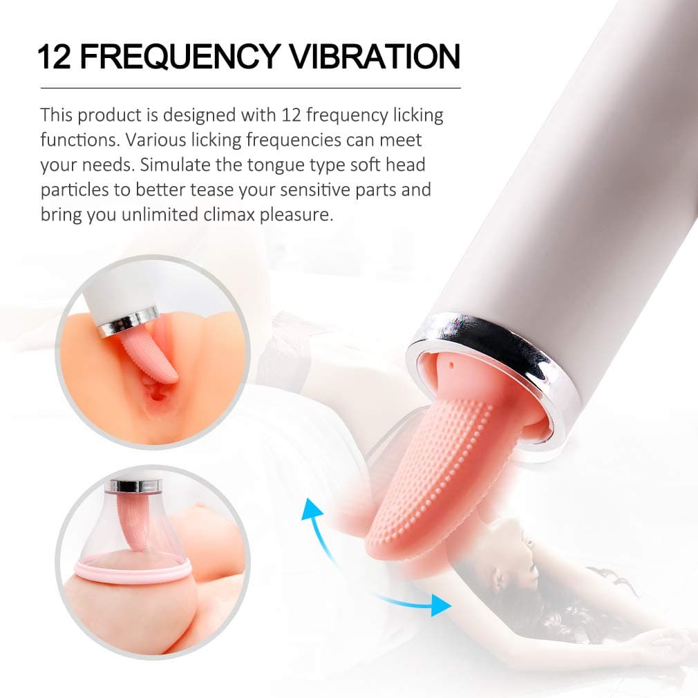 9.6 Inch Wireless Pussey Massage Stimulation Tool - 12 Different Vibration&Licking Modes - USB Rechargeable Female Vibrarator Suction, Safe Skin-Friendly Medical Silicone, 100% Waterproof, Tshirt