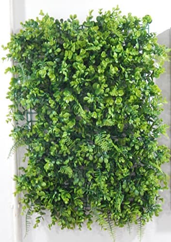 Artificial greenery topiary mixed Hedge screen with Fern, Vine, Ivy and Boxwood Panel 16" x 24" (Pack of 4)