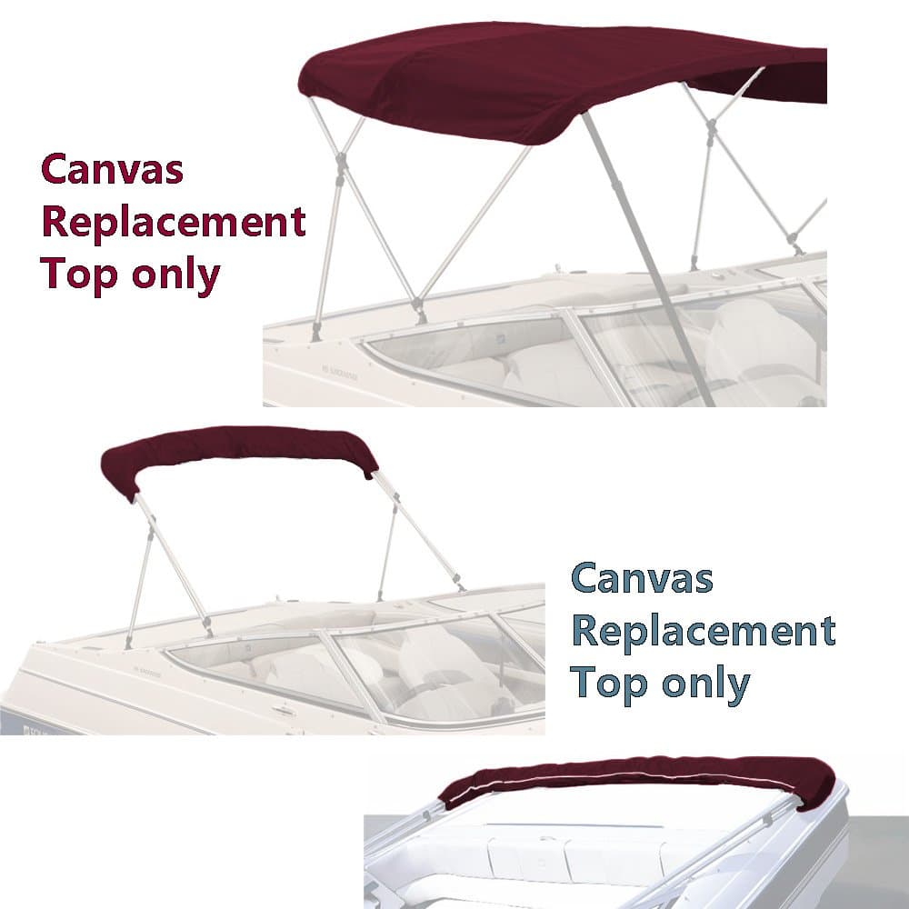 SavvyCraft 3 Bow Bimini Top Replacement Canvas Cover with Storage Boot/Without Frame