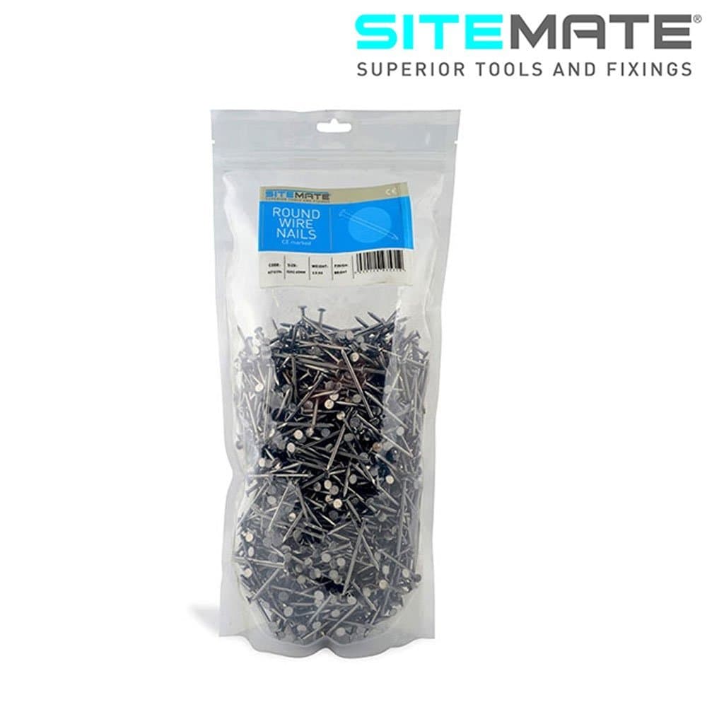 Sitemate Round Wire Nails - 1 1/2" (40mm) - 2.36 Gauge - 2.5 kg Bag - Galvanised