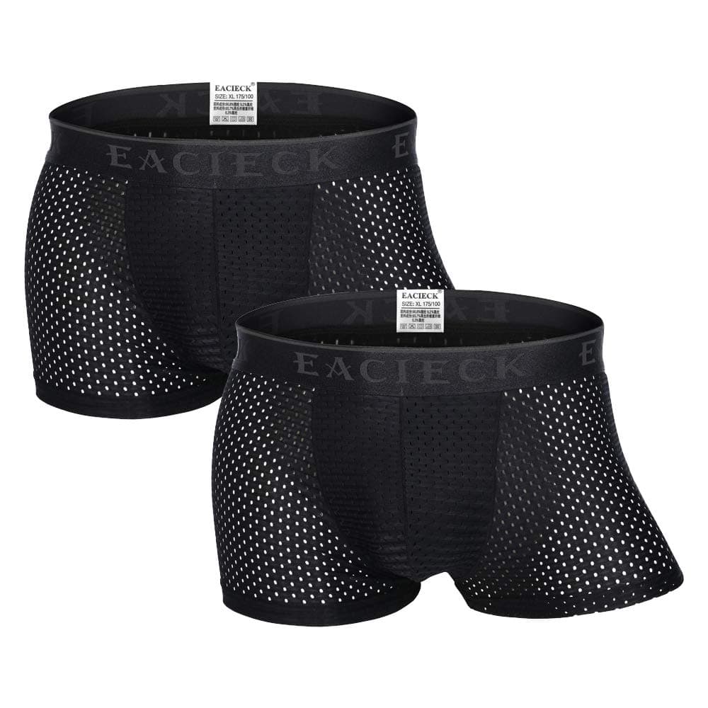 FZmix Men's Boxers Briefs Underwear Trunks Thin Mesh Breathable Basic Shorts Underpants Extremely Soft Fabric Panties 2-5 Pcs