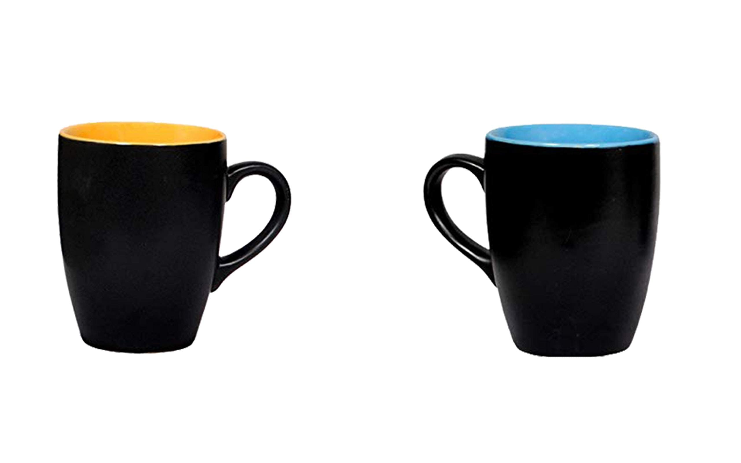 Anwaliya Ceramic Mugs - 6 Pieces, Black