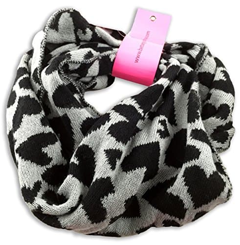 Betsey Johnson Infinity Knit Scarf with Heart pattern
