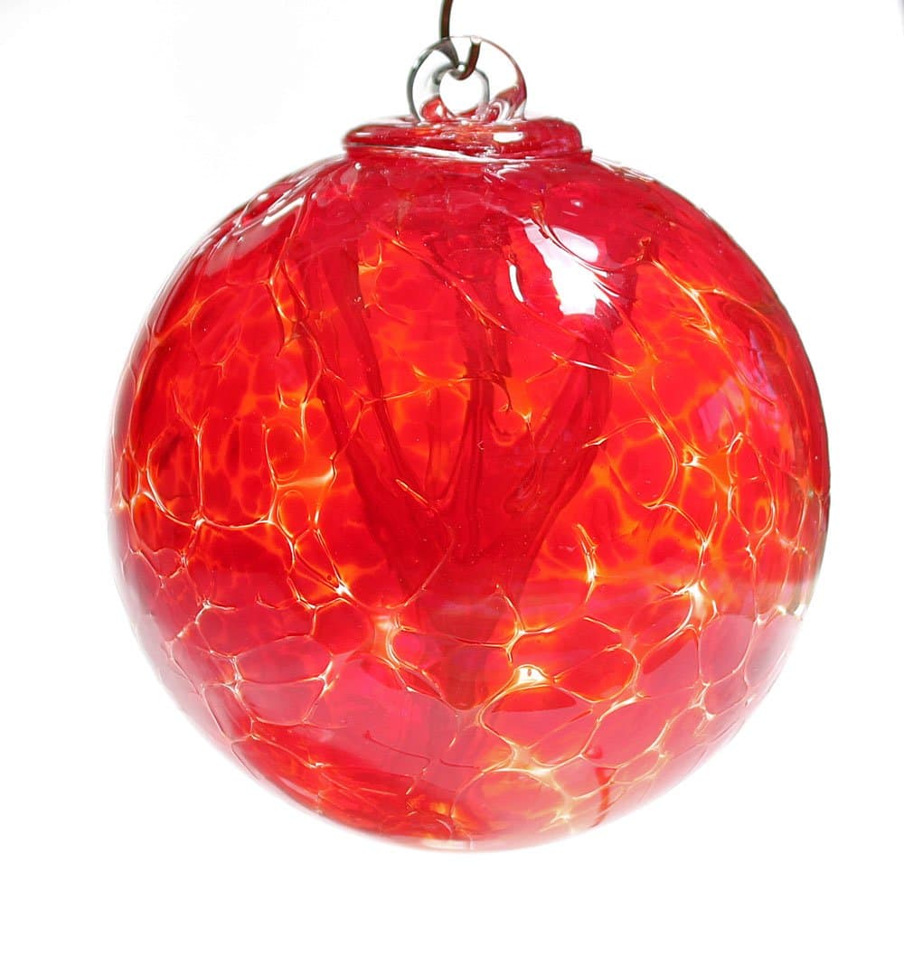 Witch Ball Hand Blown Glass (Garnet Red)