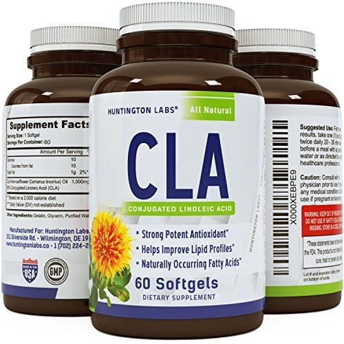 Highest Grade & Potency CLA Supplement Through Safflower Oil - Natural Softgels & Extra Purity for Strength & Bio-availability - Guaranteed By Huntington Labs by Huntington Labs