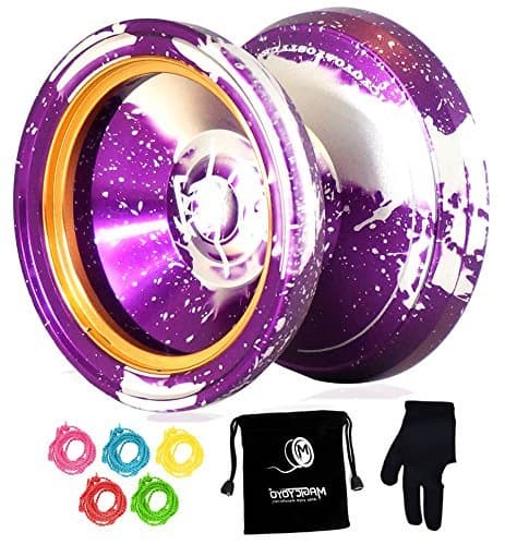 Magic Yoyo unresponsive yo yo 4A yoyo K8 Leopard Head Aluminum Alloy Yoyo Purple & Gold Presented 5 String & Yoyo Special Gloves