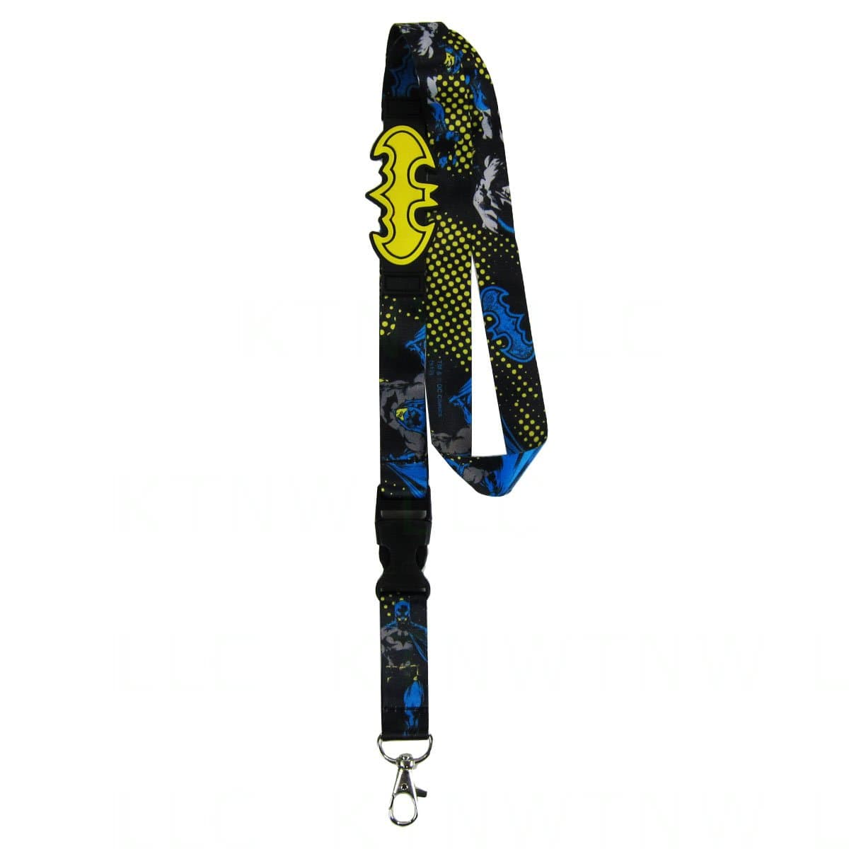 Officially Licensed Quick Release Key Clip Lanyard and Plastic Charm - Batman