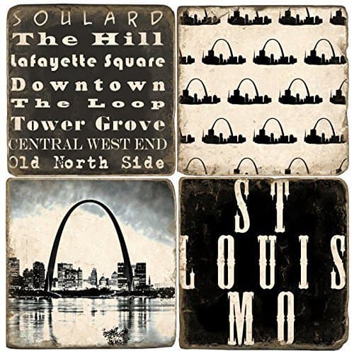 Black & White St. Louis Drink Coasters by Studio Vertu