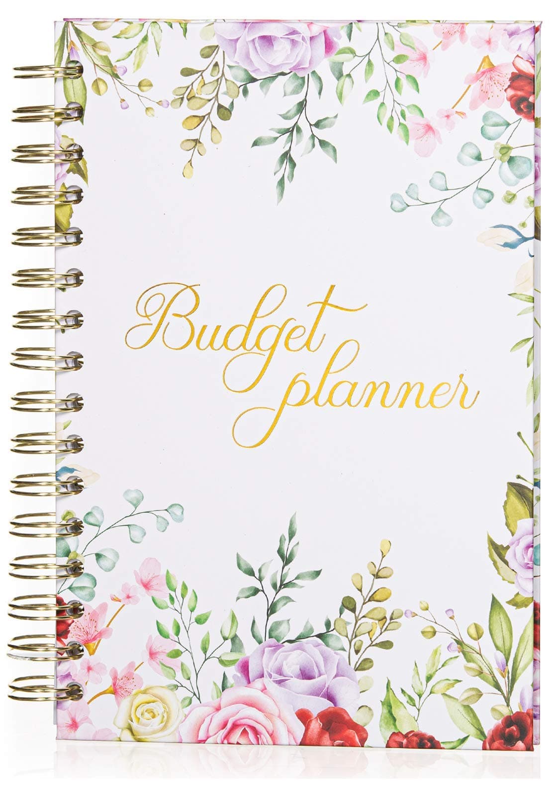 Budget Planner Organizer (Non-Dated) - Monthly Income and Expense Tracker with Back Pocket for Receipts and Bills Bundled with Cash Envelops and Stickers - A5 Size Pink Floral Hardcover