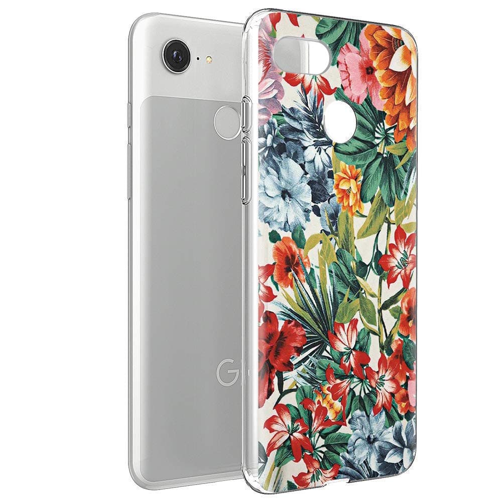 ZhuoFan Google Pixel 3A Case, Phone Case Transparent Clear with Pattern Ultra Slim Shockproof Soft Gel TPU Silicone Back Cover Bumper Skin Cases for Google Pixel 3A Smartphone, Colorful flowers