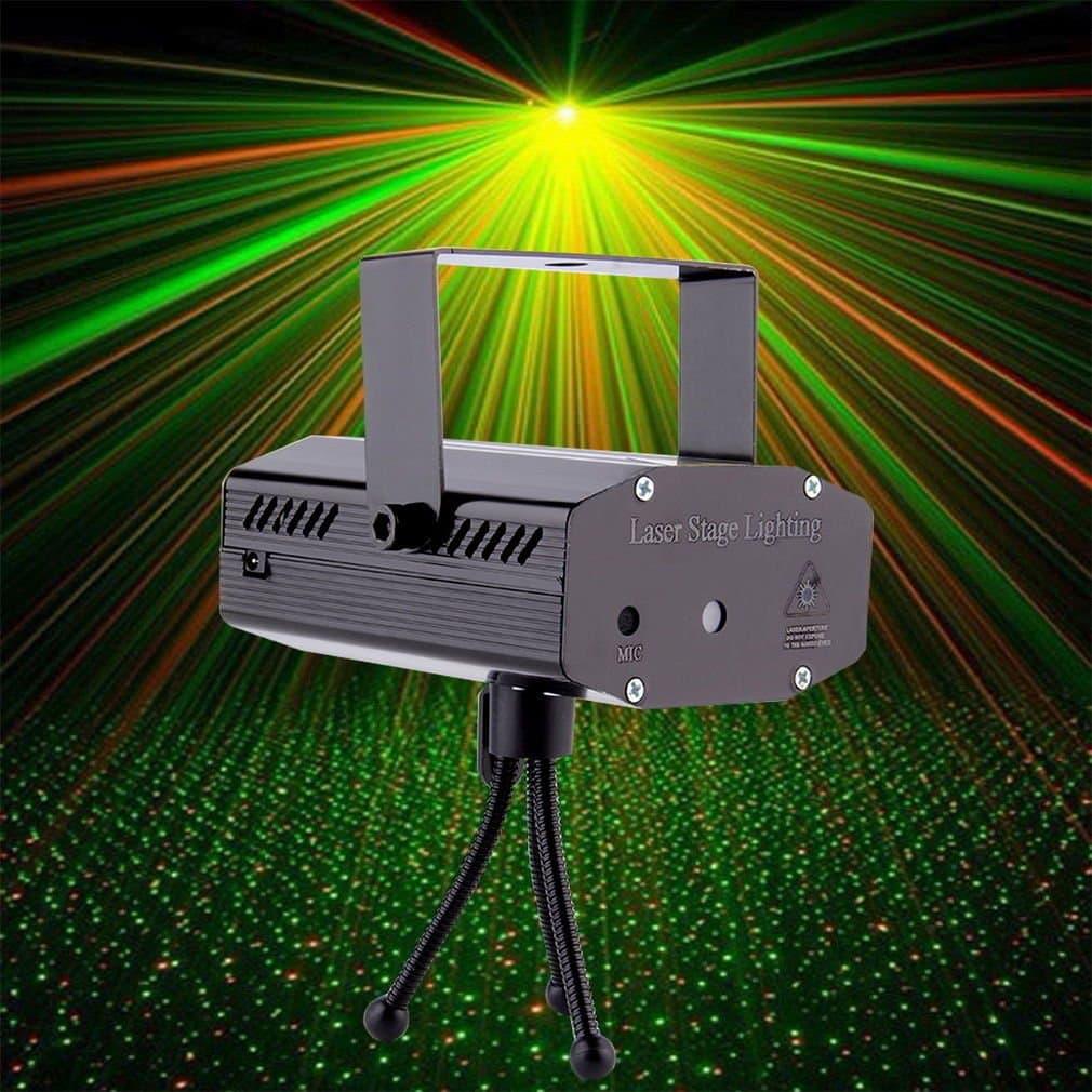 Mini LED R&G Laser Projector Stage Lighting Adjustment DJ Disco Party Club H6