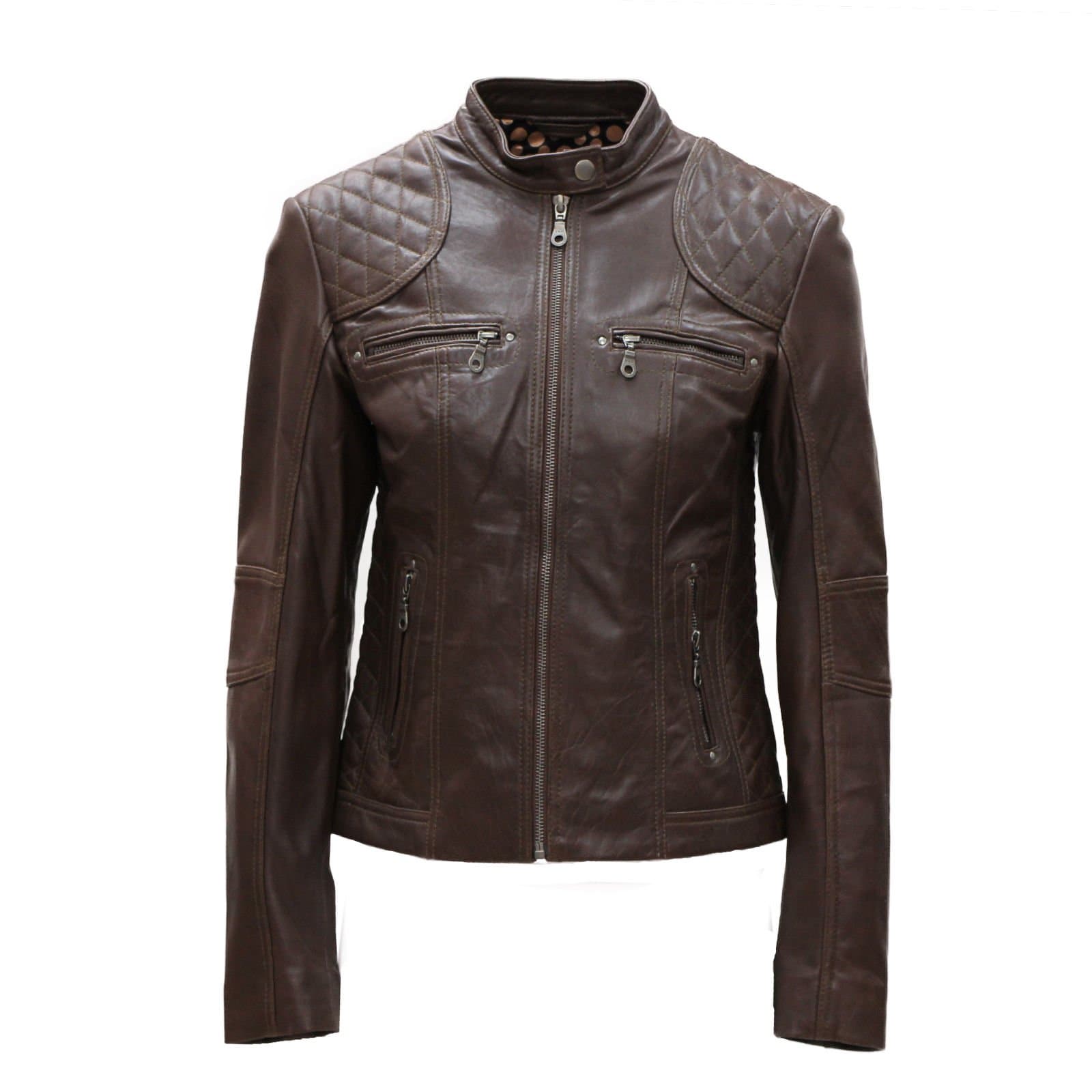 PAUL BERMAN Ladies Real Leather Biker Jacket