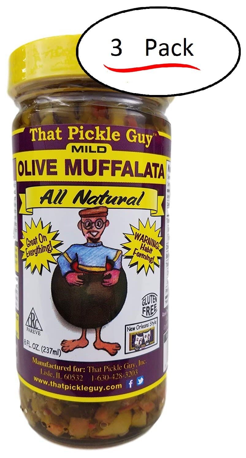 That Pickle Guy All Natural Olive Muffalata Spread (8 oz) (Mild, 3 Jars)