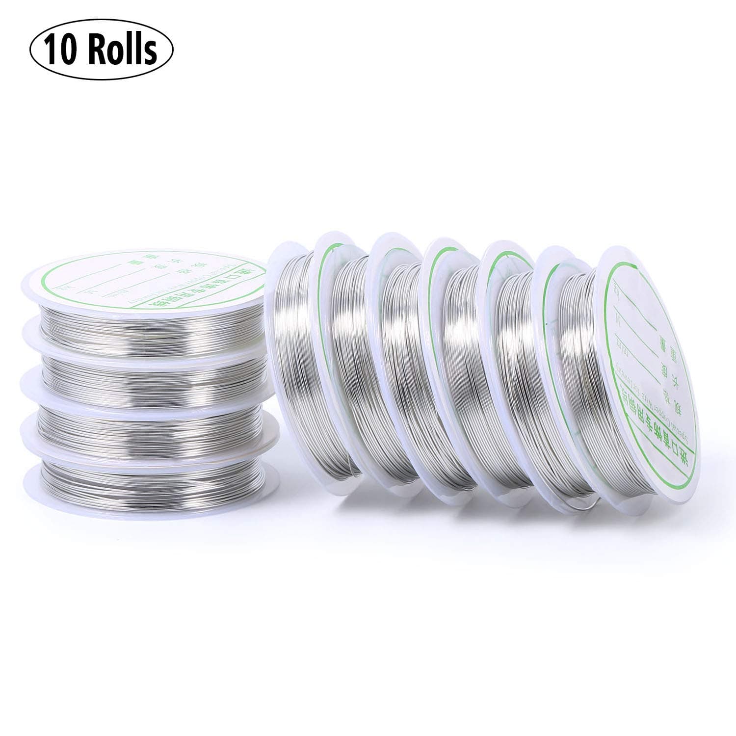 Bare Craft Wire Silver Tone Plated Brass Tarnish Resistant Wire Supplies for Jewelry Making，24 Gauge（197-Feet/65-Yard）