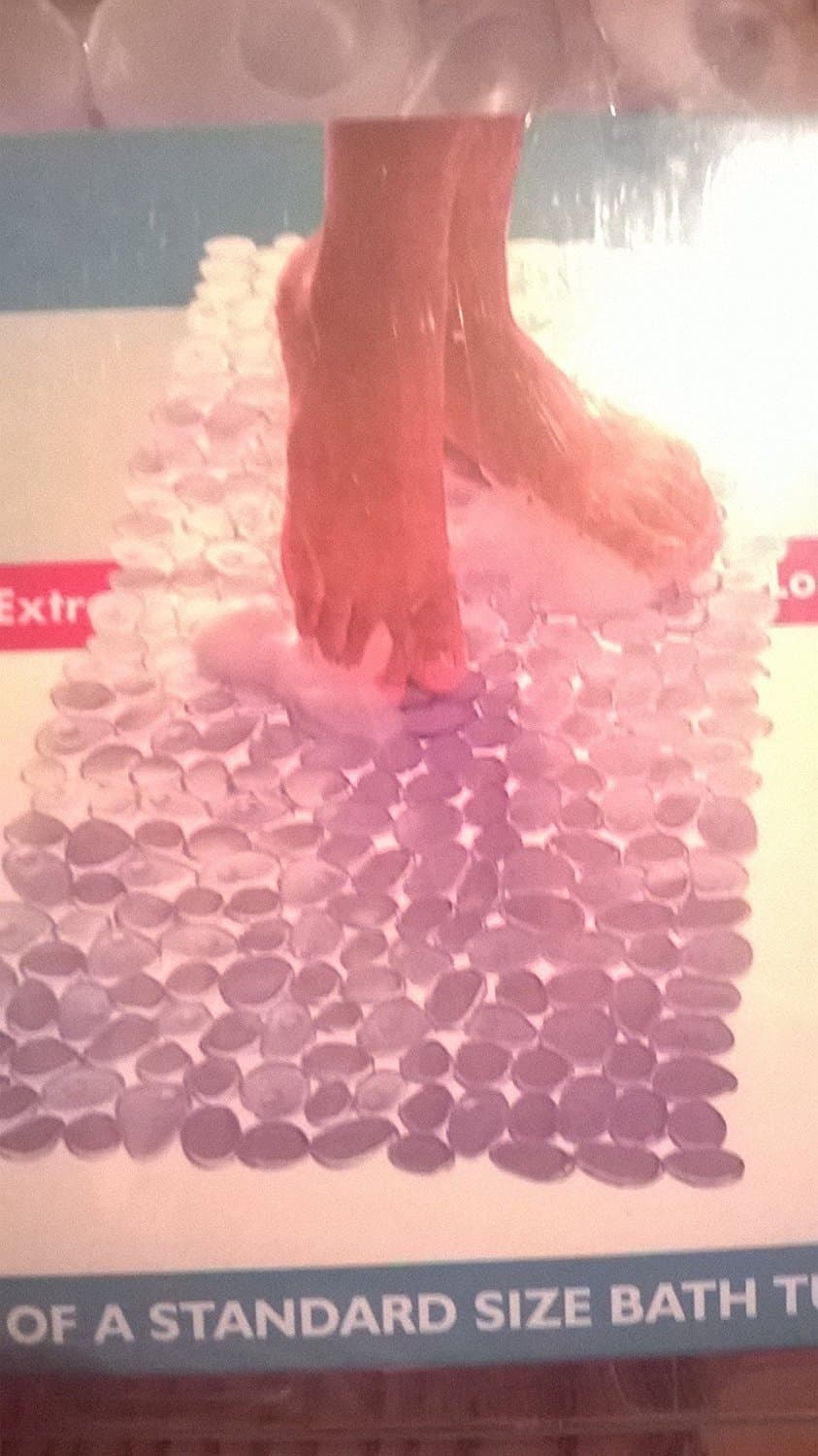 Clear Pebble Extra Long Anti-slip Bathmat Bath Mat Shower Bathroom NEW Caravan