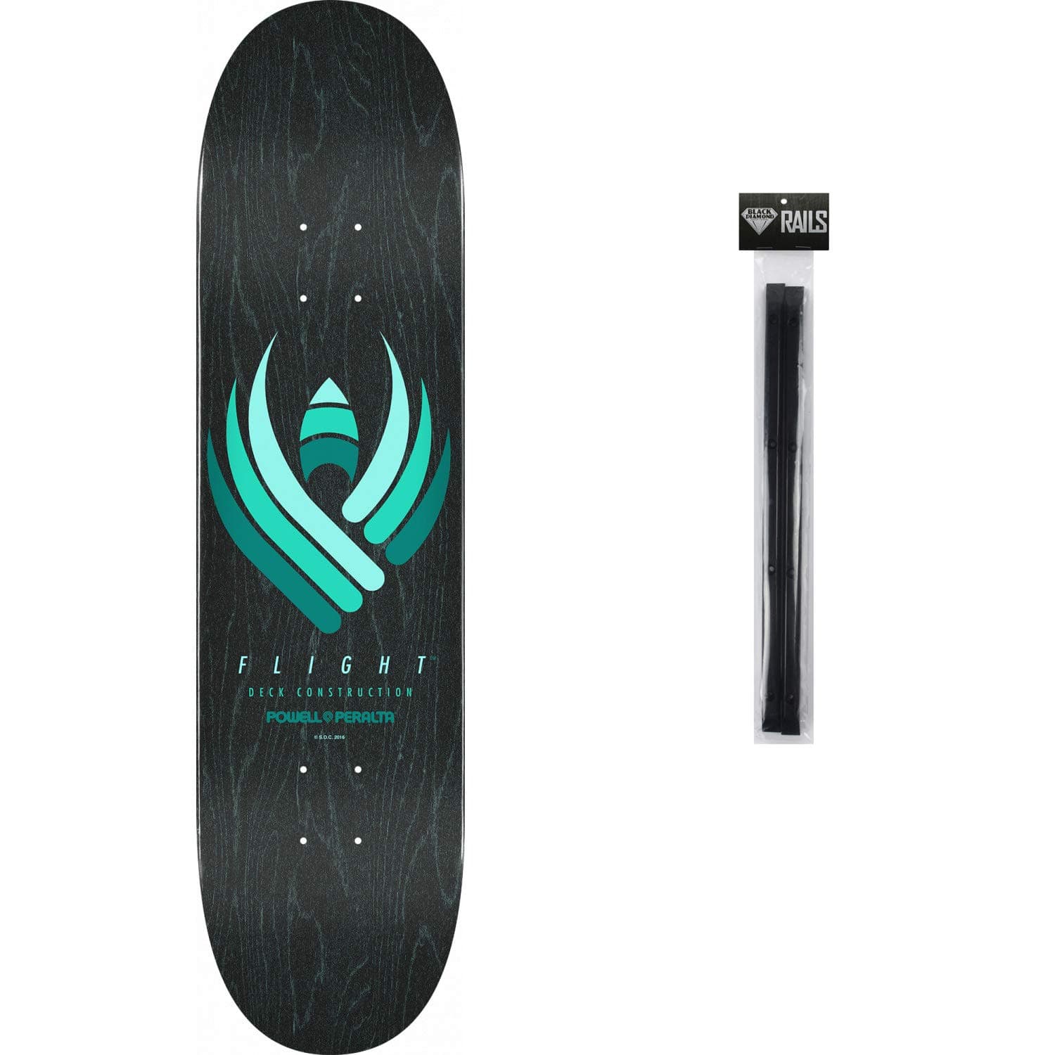 Powell Peralta Skateboard Deck Flight 246 Black 9.0" x 32.95" with Rails
