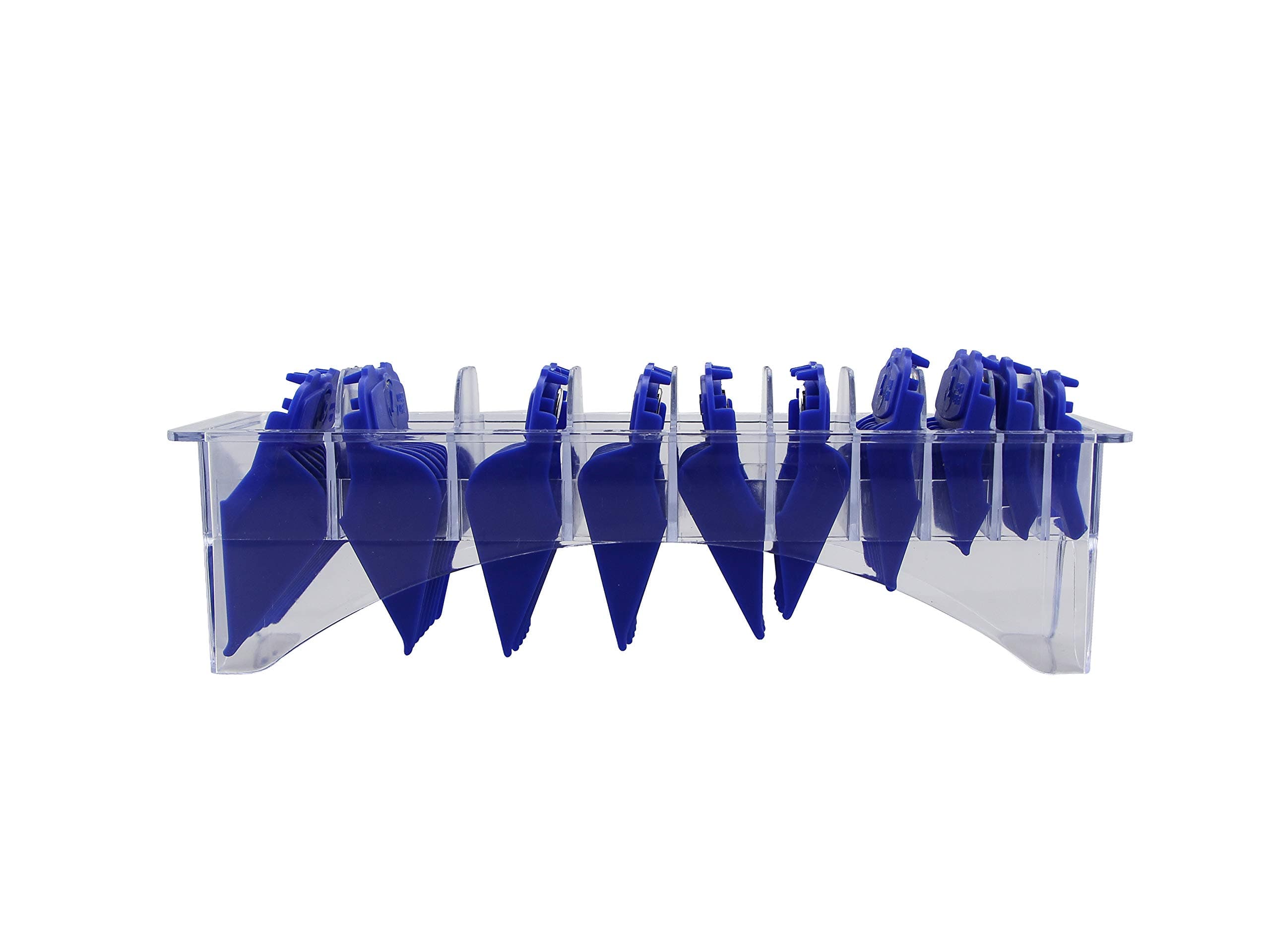 Updated Version 10 Pcs Magnetic Hair Clipper Combs Guides with Organized Tray, Wahl Replacement Guards Set 1/2” to 1” Fits Most Size Wahl Clippers/Trimmers, Blue