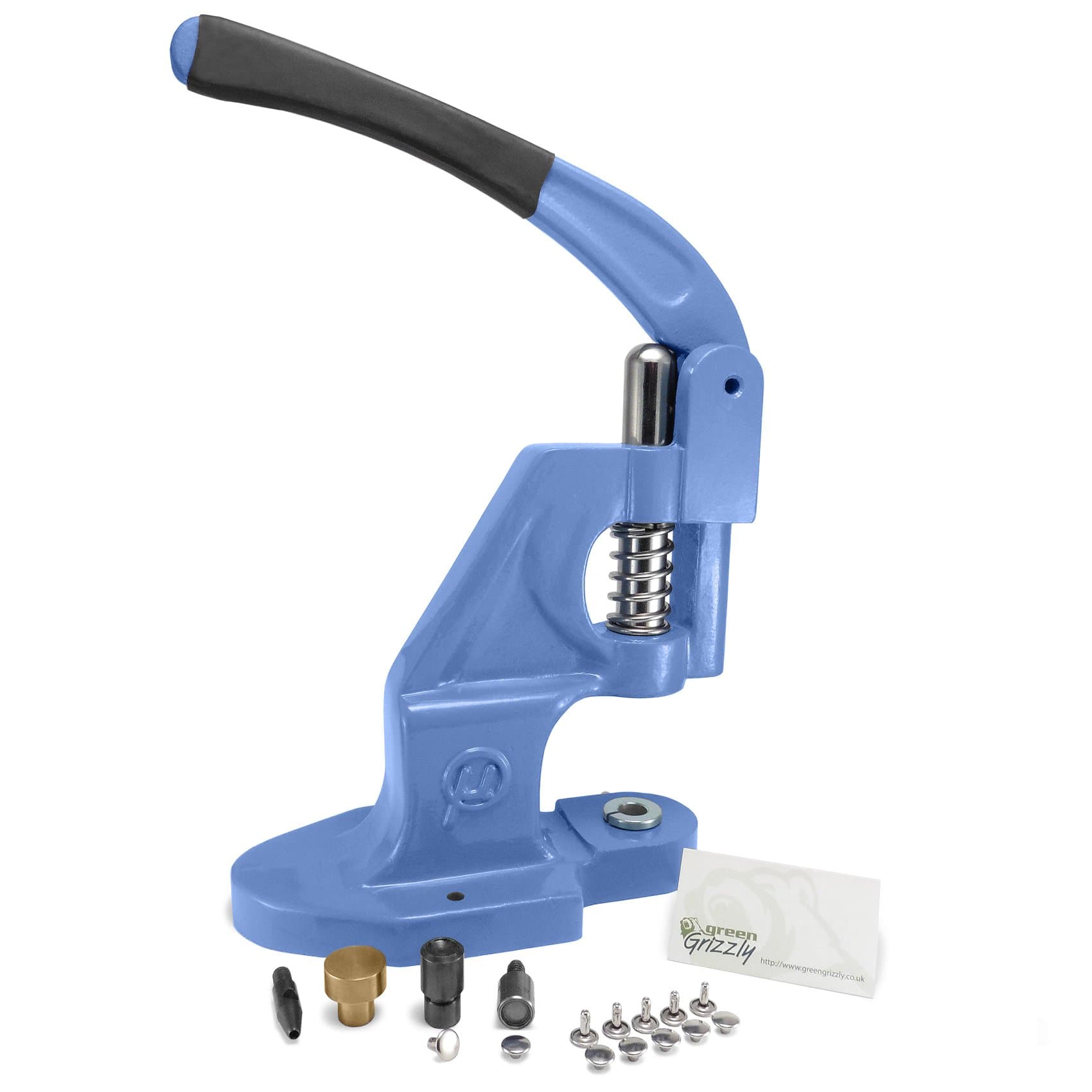 Green Grizzly Starter Set 9 mm Double Cap Rivets - Hand Press, Tool and Initial Supplies S027-9 mm Nickel