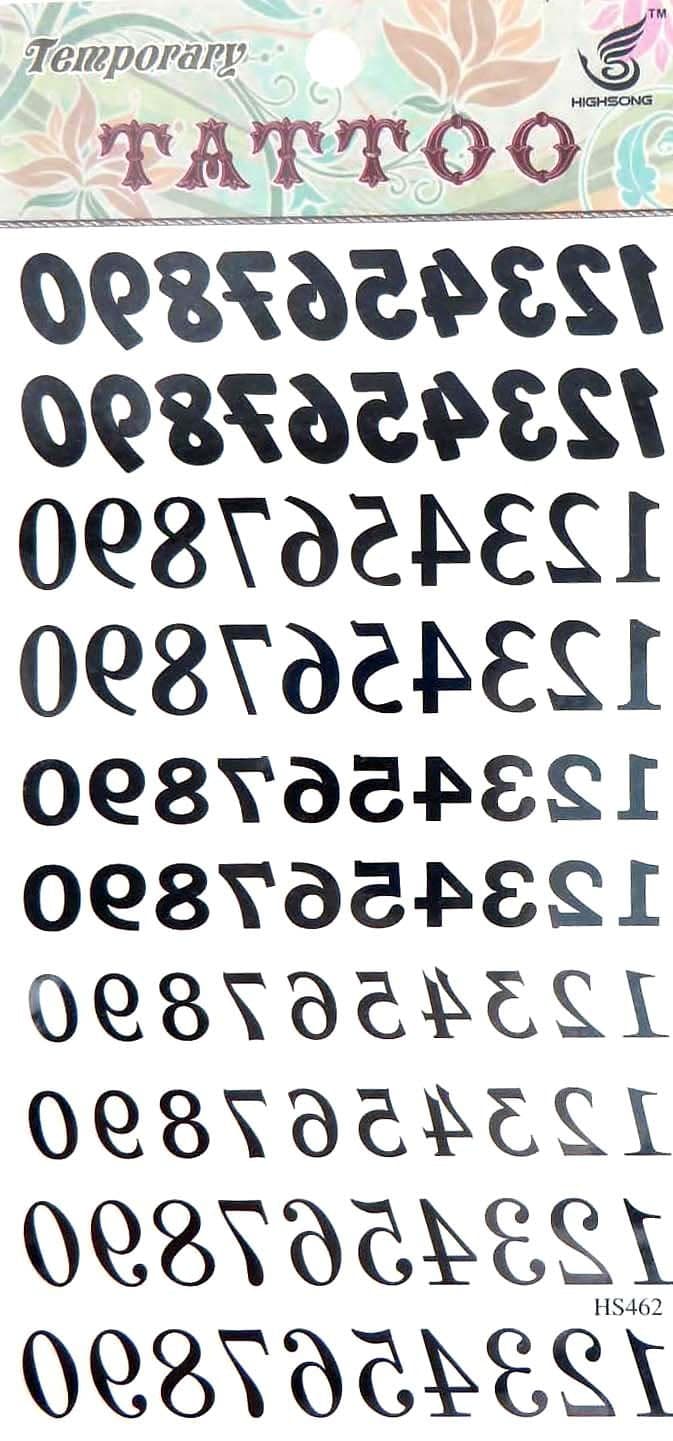numbers temporary tattoo Body Art