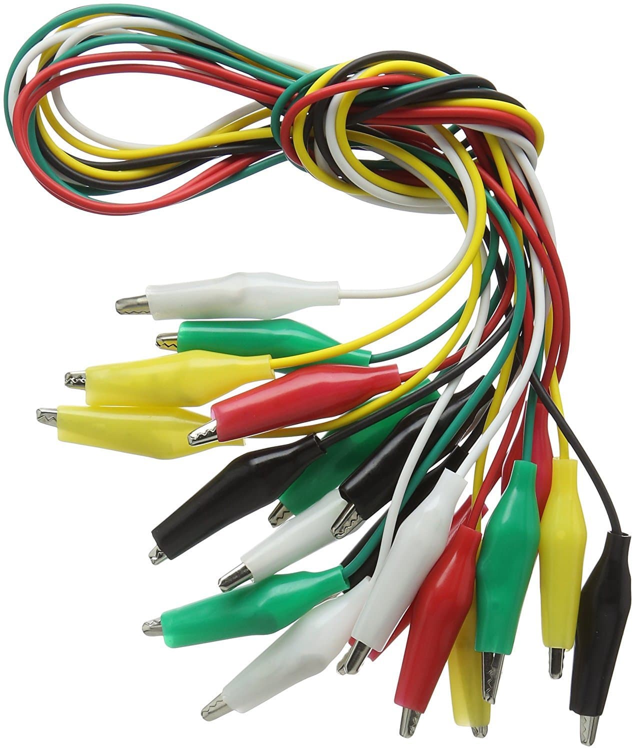 Haitronic 10 Pack Alligator Clips Double Ended Test Lead Crocodile Jumper Lead, (5 Pairs 5 Color) 18.9inch for Testing Circuit Connector - BBC Micro: bit/Arduino/Raspberry pi/Banana pi/Makey Makey