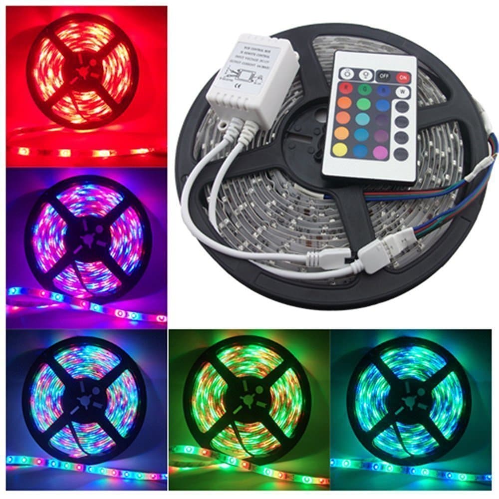 5 Meter Waterproof RGB Remote Control LED Strip Light for Home, Party, Christmas, Diwali Decoration - Minerva Naturals