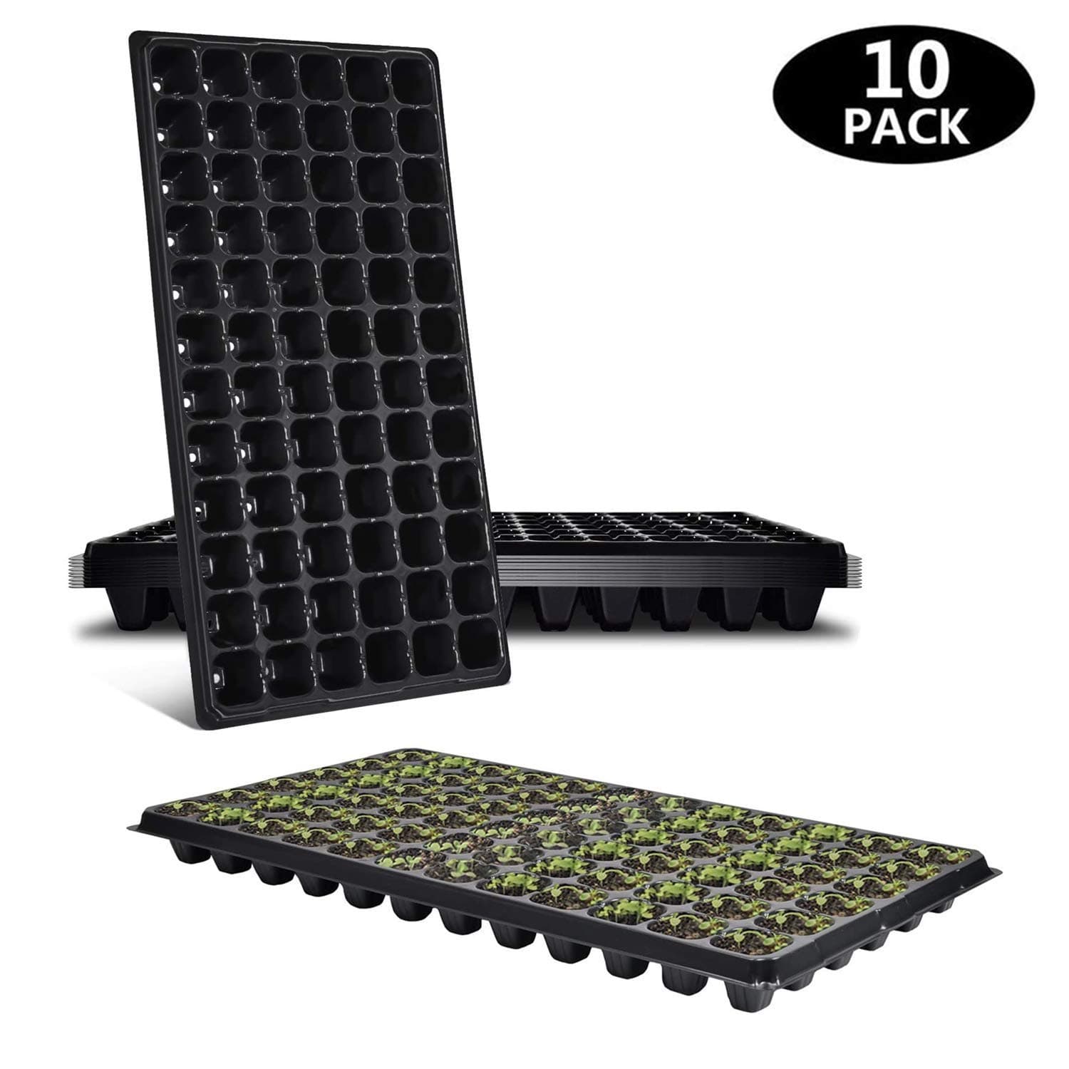10 Pack Seed Starter Kit,SiBo 72 Cell Gardening Germination Tray, Starting Trays for Seedling Germination
