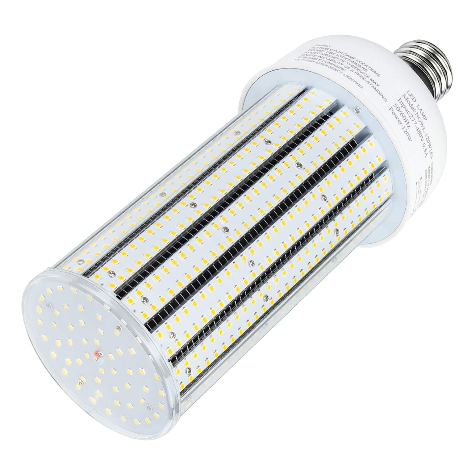 480V 120W LED Corn Light Bulb 347V 400Watt Equivalent Cob Light 17400LM E39 Mogul Base 6000K Daylight CFL HID HPS MH Replacement for Parking Lot Gas Station Light Retrofit Corn Lamp AC277-480V
