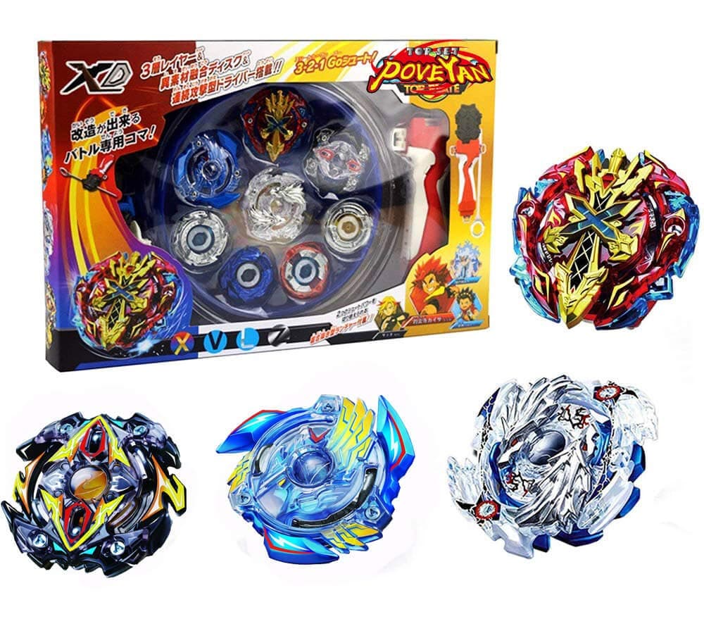 Poveyan Bey Battles Burst God Evolution Set with Launcher Grip and Stadium Battle Set