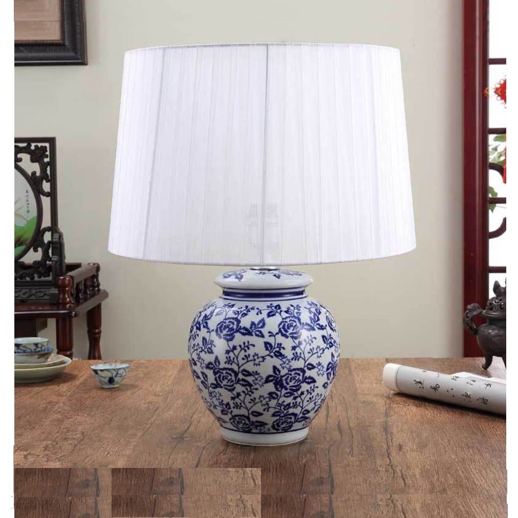 HAGDS New Hand Painted Blue and White Ceramic Table Lamp Decorative Table Lamp Lighting Living Room Club Lamps