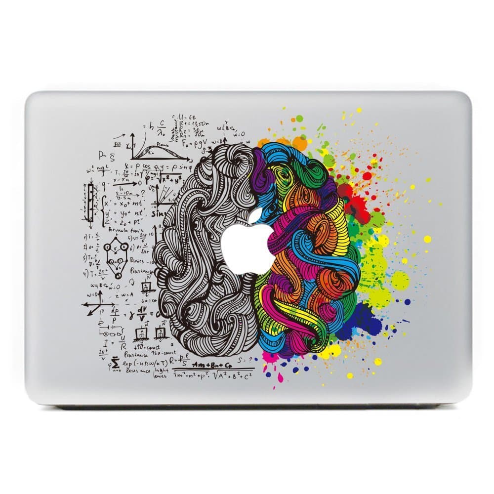 DallowayCabin New Design Einstein Left and Right Brain Fashionable Creative Vinyl Sticker Decal for Macbook 11 12 13 15 inch (For 13 inch Macbook)