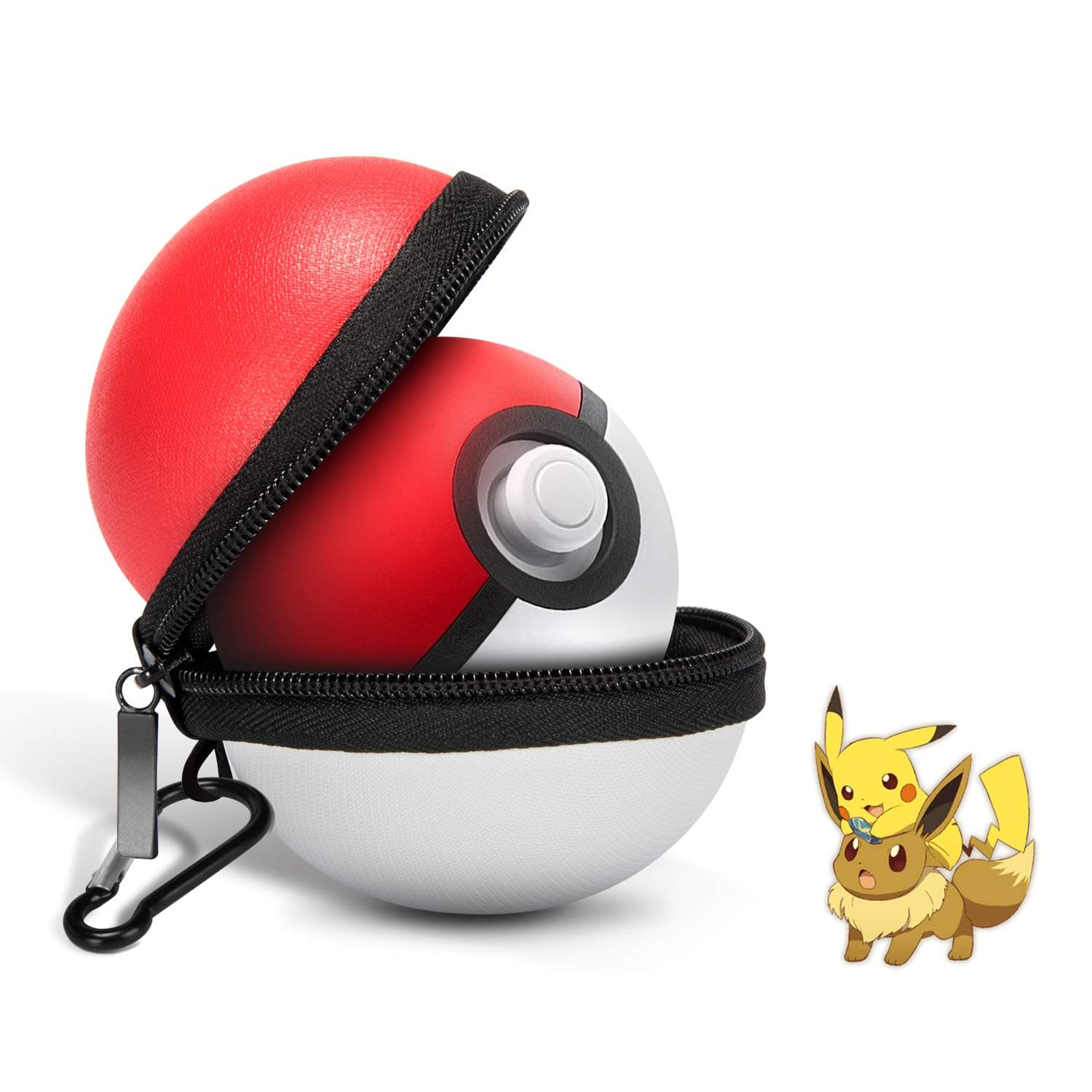 Carrying Case for Nintendo Switch Poke Ball Plus Controller, Pokeball Plus Case for Pokemon Lets Go Pikachu/Eevee Game (White and Red)