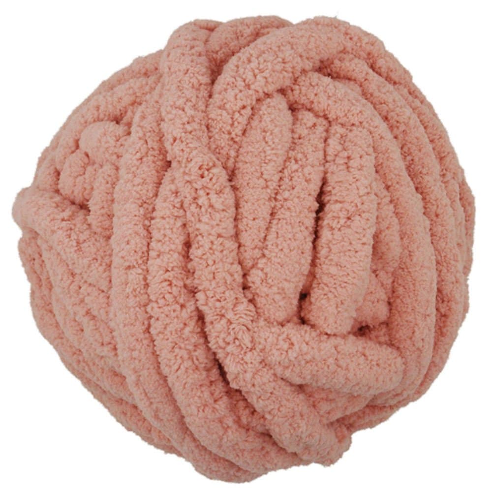 Chenille Yarn,DIY Chenille Yarn,100% Polyester,Chunky Yarn Blush,Jumbo Yarn,Knitting Materials for Blankets,Rug,Pet Bed,Hat,250g