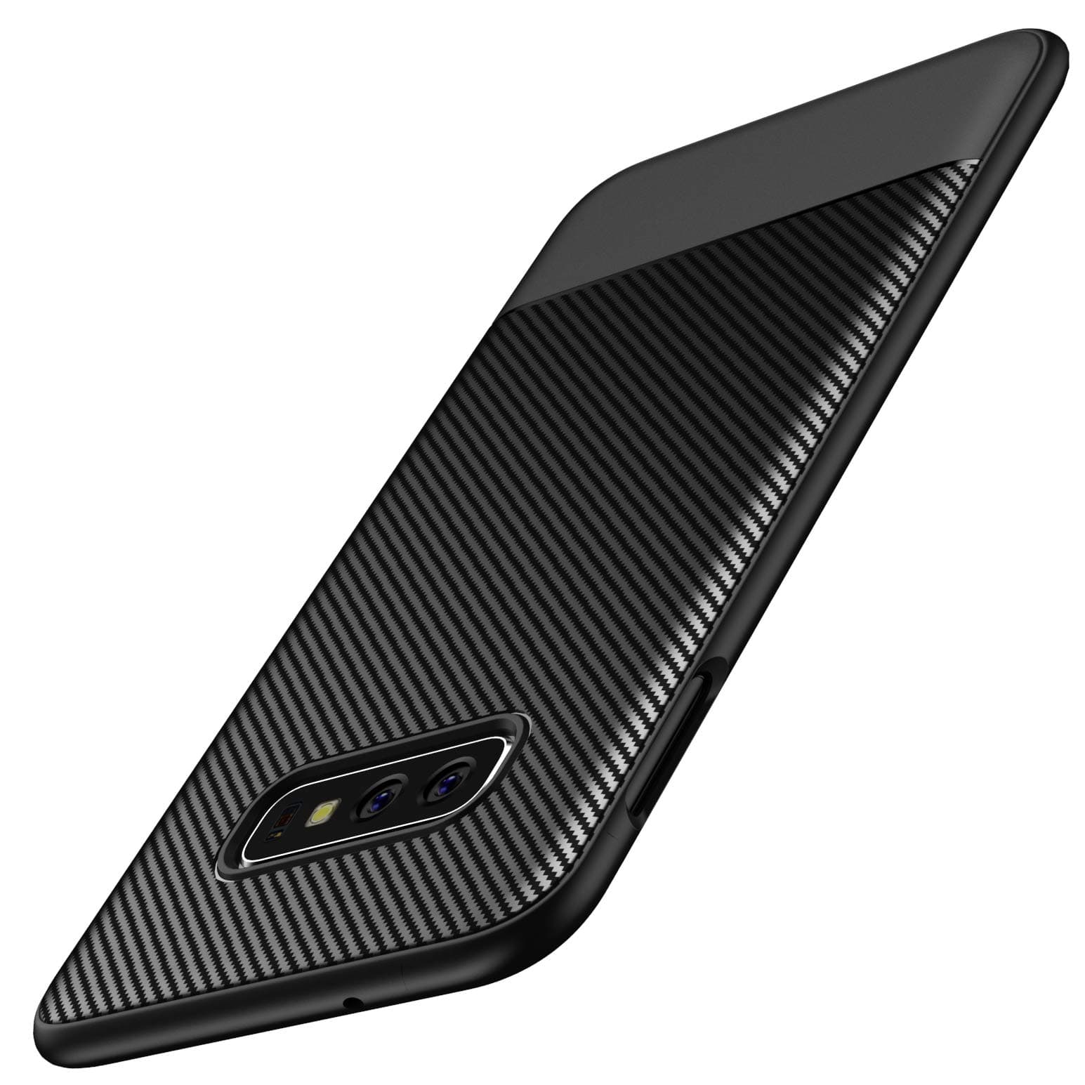 Losvick Case Compatible with Galaxy S10e, Slim Soft Silicone Shockproof Bumper Protection TPU Flexible Case Matte Carbon Fiber Texture Anti-Scratch Non-Slip Cover for Galaxy S10e - 5.8 inch- Black