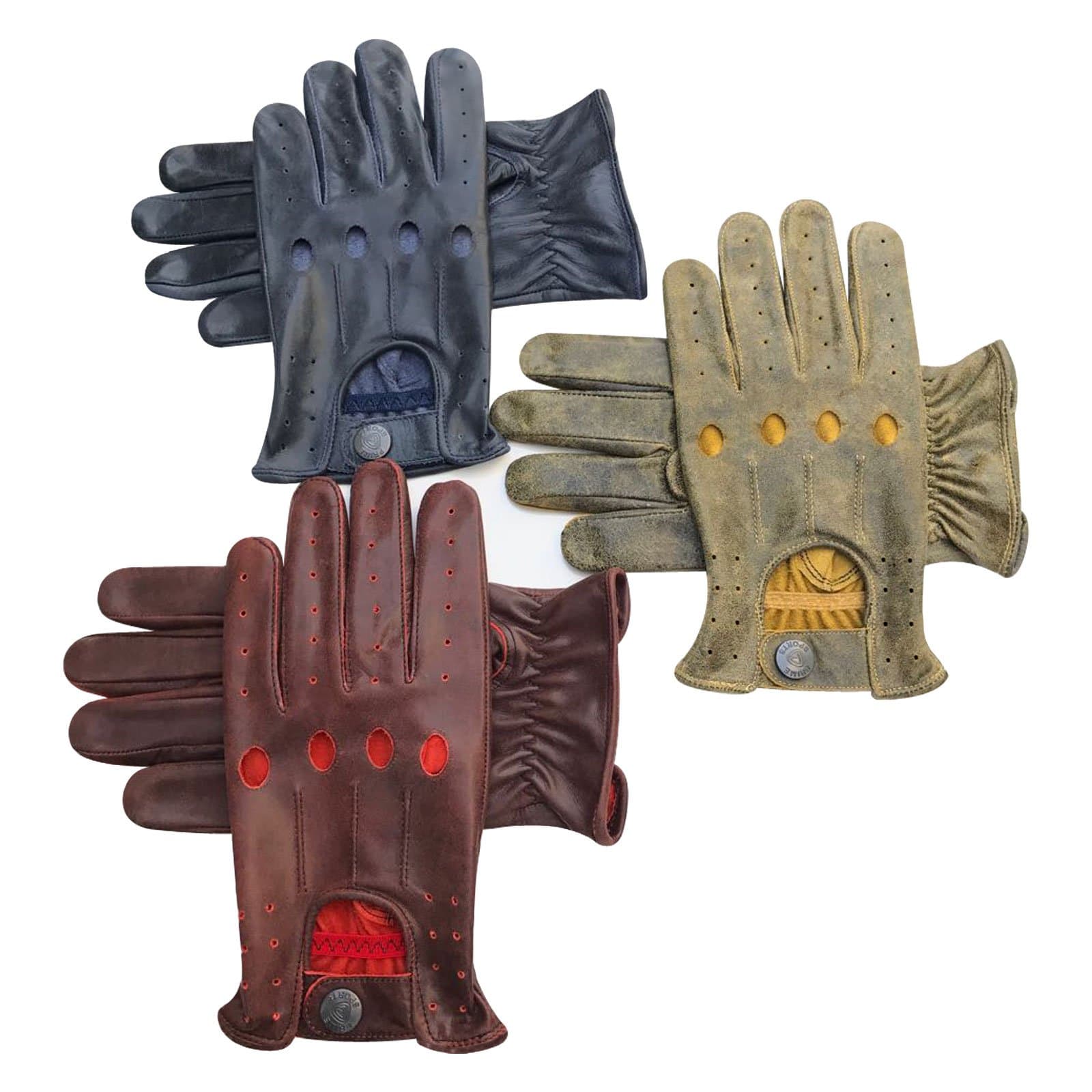 PRIME Leather real soft leather men’s without lining driving Gloves Retro Glove in ten beautiful colors 507