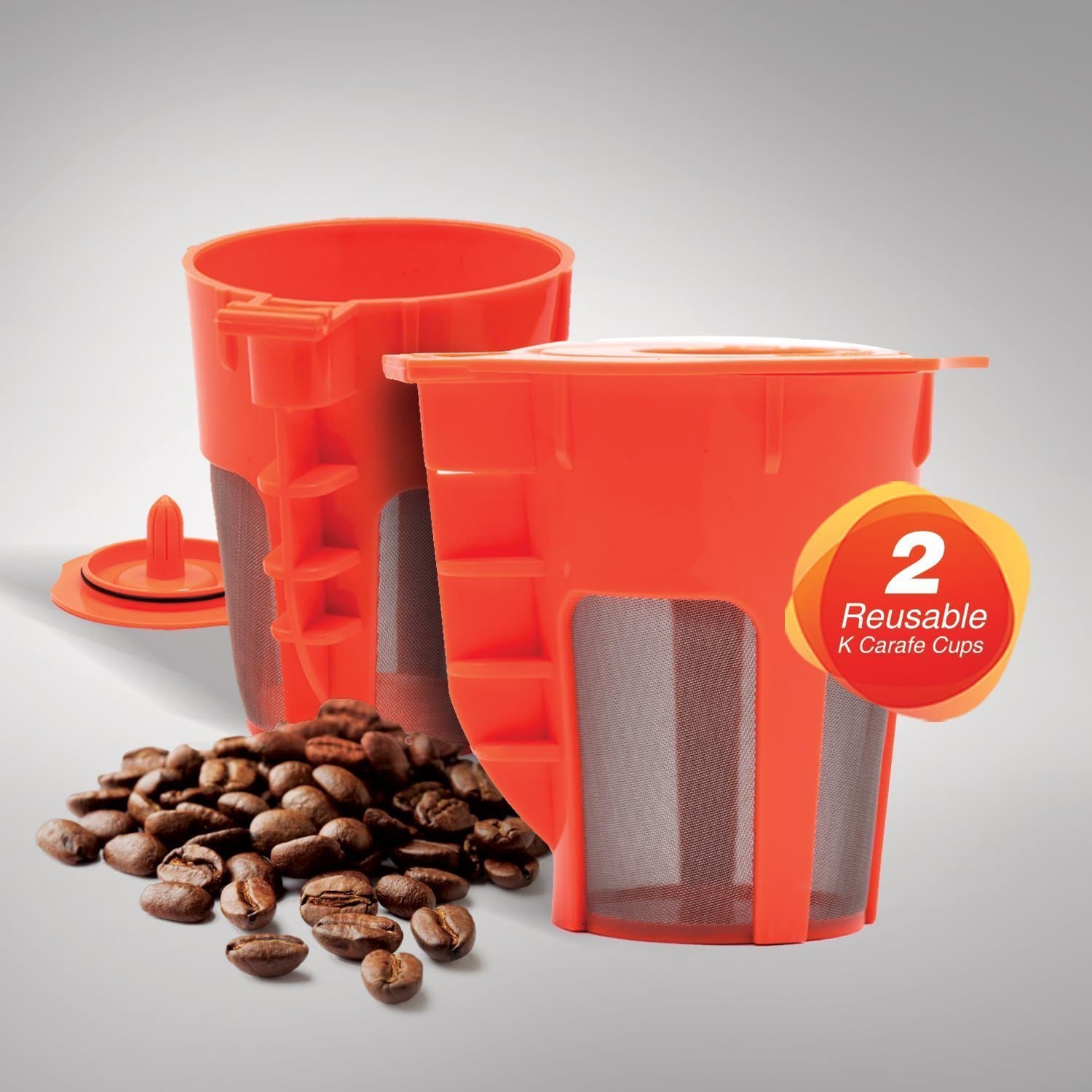 EZ BREW 2 Pack Reusable Carafe . Reusable coffee filter for the Keurig 2.0, K200, K300, K400, K500