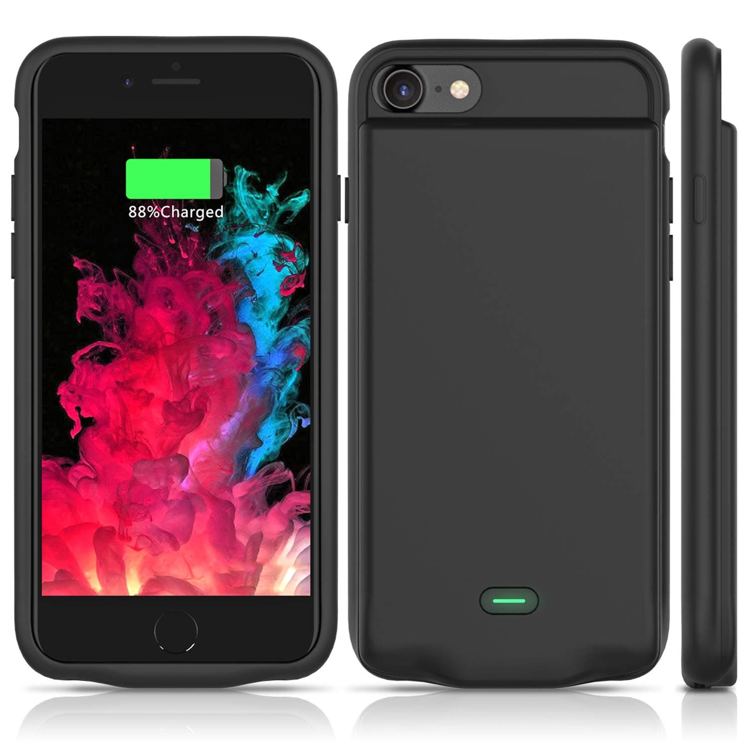 Battery Case for iPhone 7/8,2800mAh Portable Protective Charging Case Extended Rechargeable Case with Battery Pack Slim Lightweight Durable Charger Case Compatible with iPhone 7/8 (4.7 inch)-Black