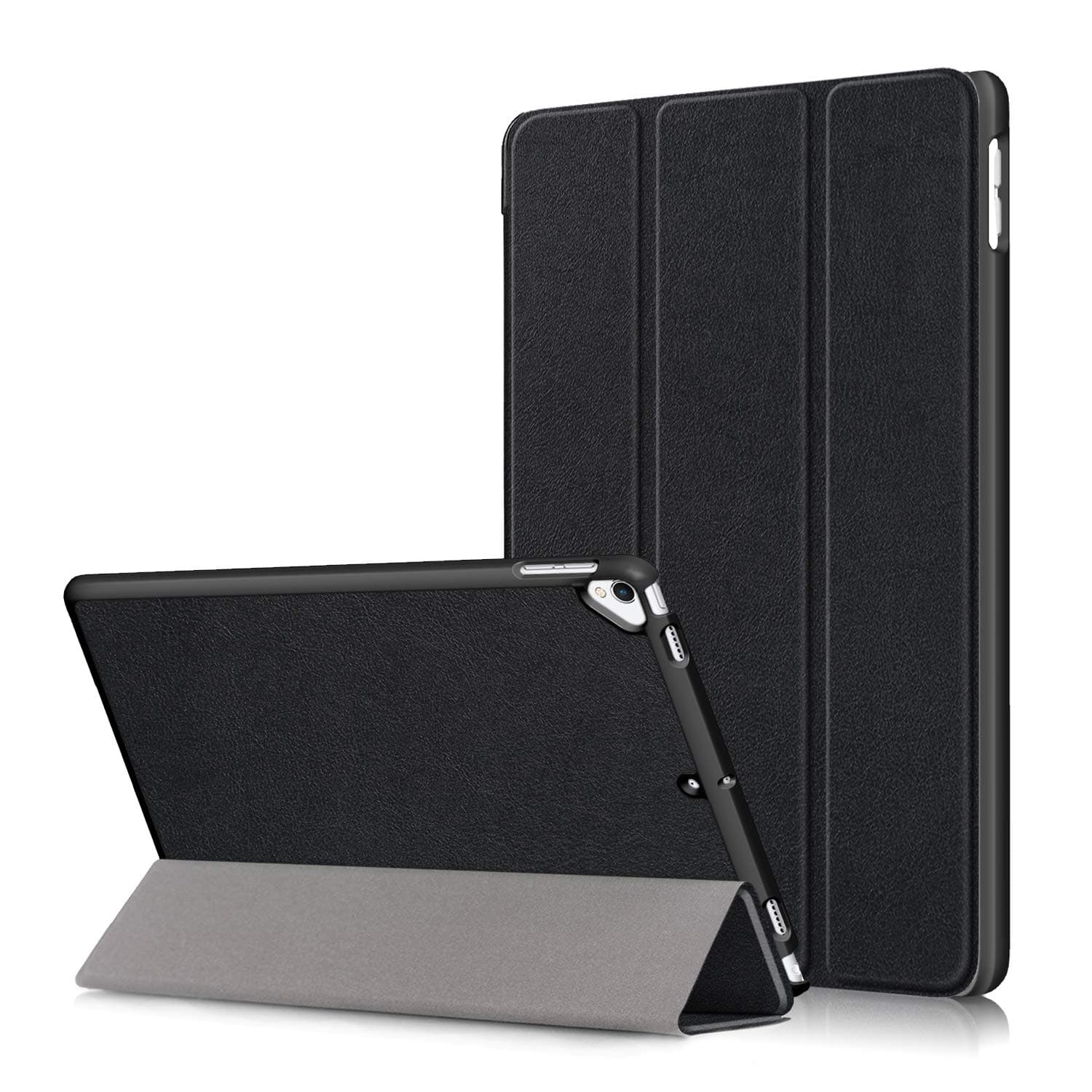 Surom Smart Folio Case for New iPad 10.2 2020 (8th Gen) 2019 (7th Gen), Ultra Slim PU Leather Lightweight Tri-Fold Stand Cover Case with Auto Sleep/Wake Feature for iPad 7/ iPad 8 10.2 Inch, Black