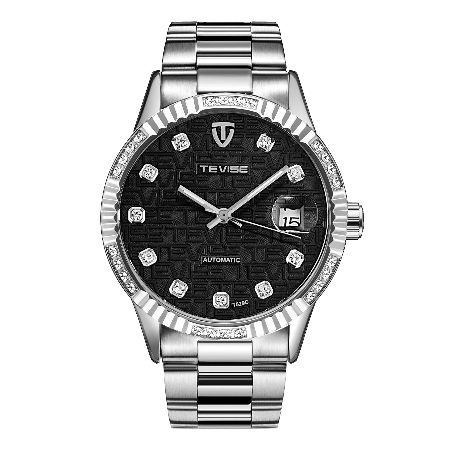 Luxury Luminous Automatic Mechanical Watch for Men Luminous Diamond Stainless Steel Man Business Wristwatch