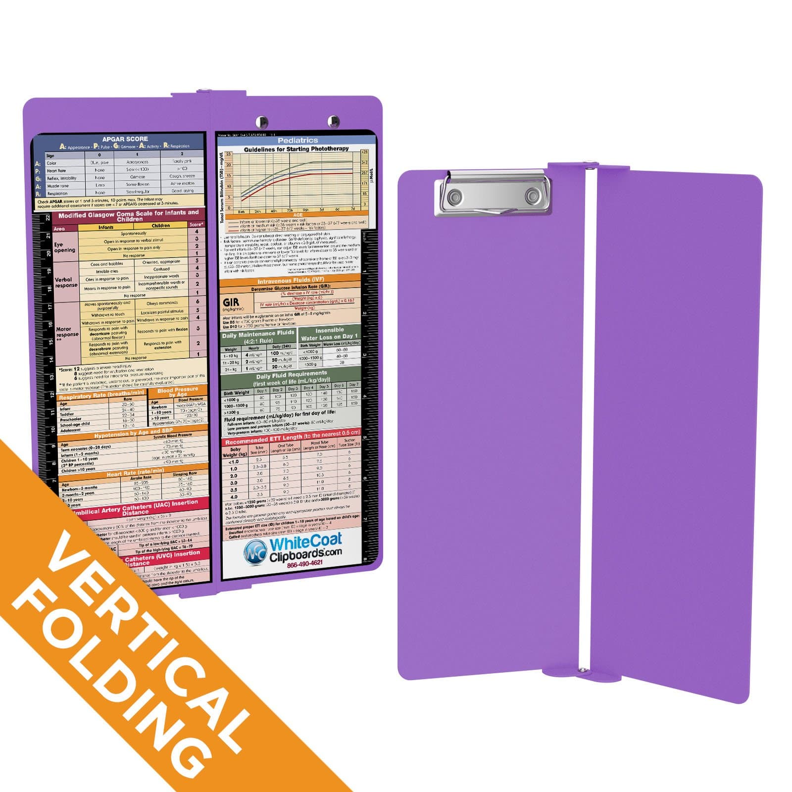 WhiteCoat Clipboard - Vertical - Lilac - Pediatric Edition