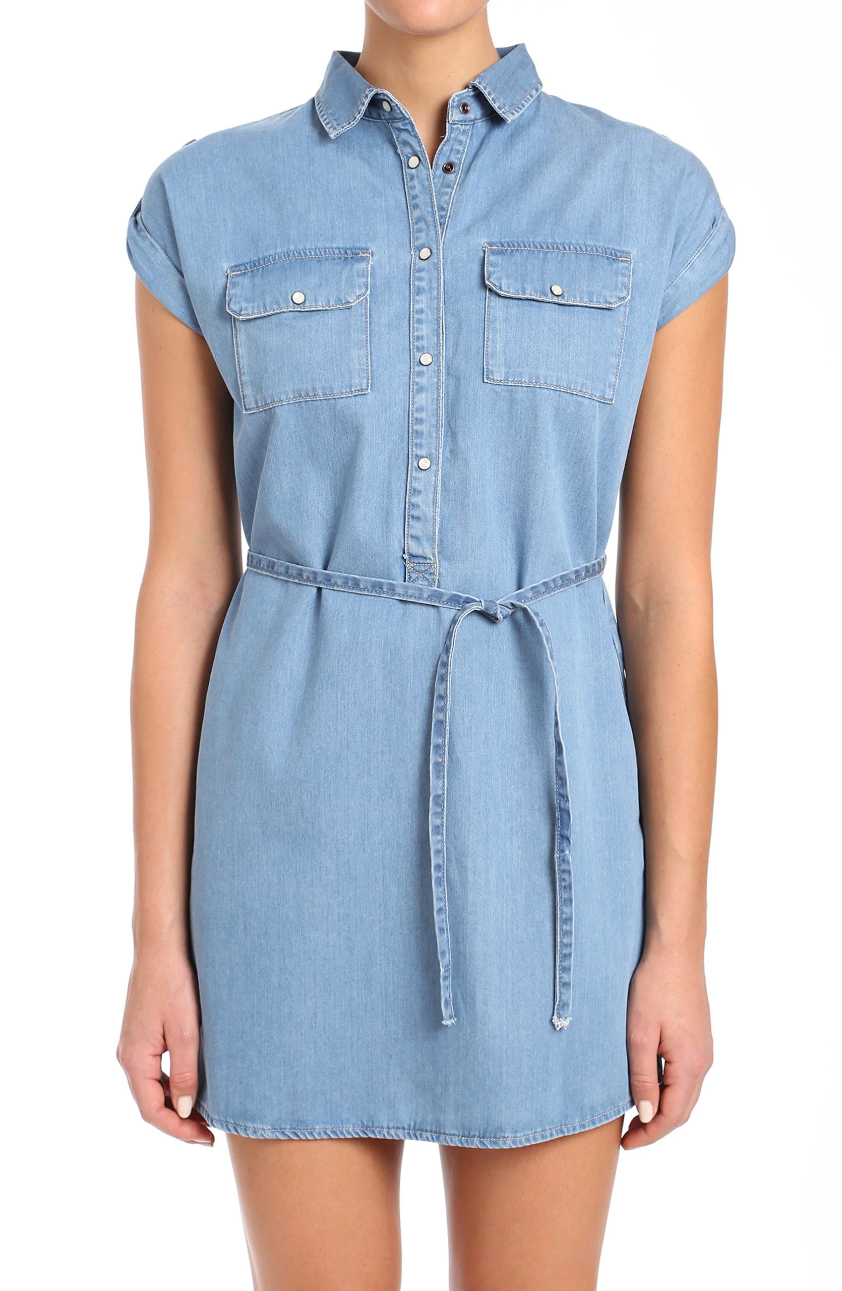 Women's Barbara Front Tie Denim Dresses