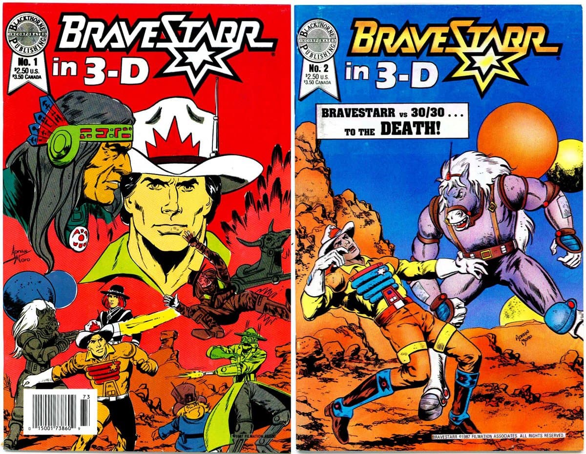 Bravestarr 3D #1-2 (with 3-D Glasses) Complete Limited Series (Blackthorne Comics 1987 - 2 Comics)