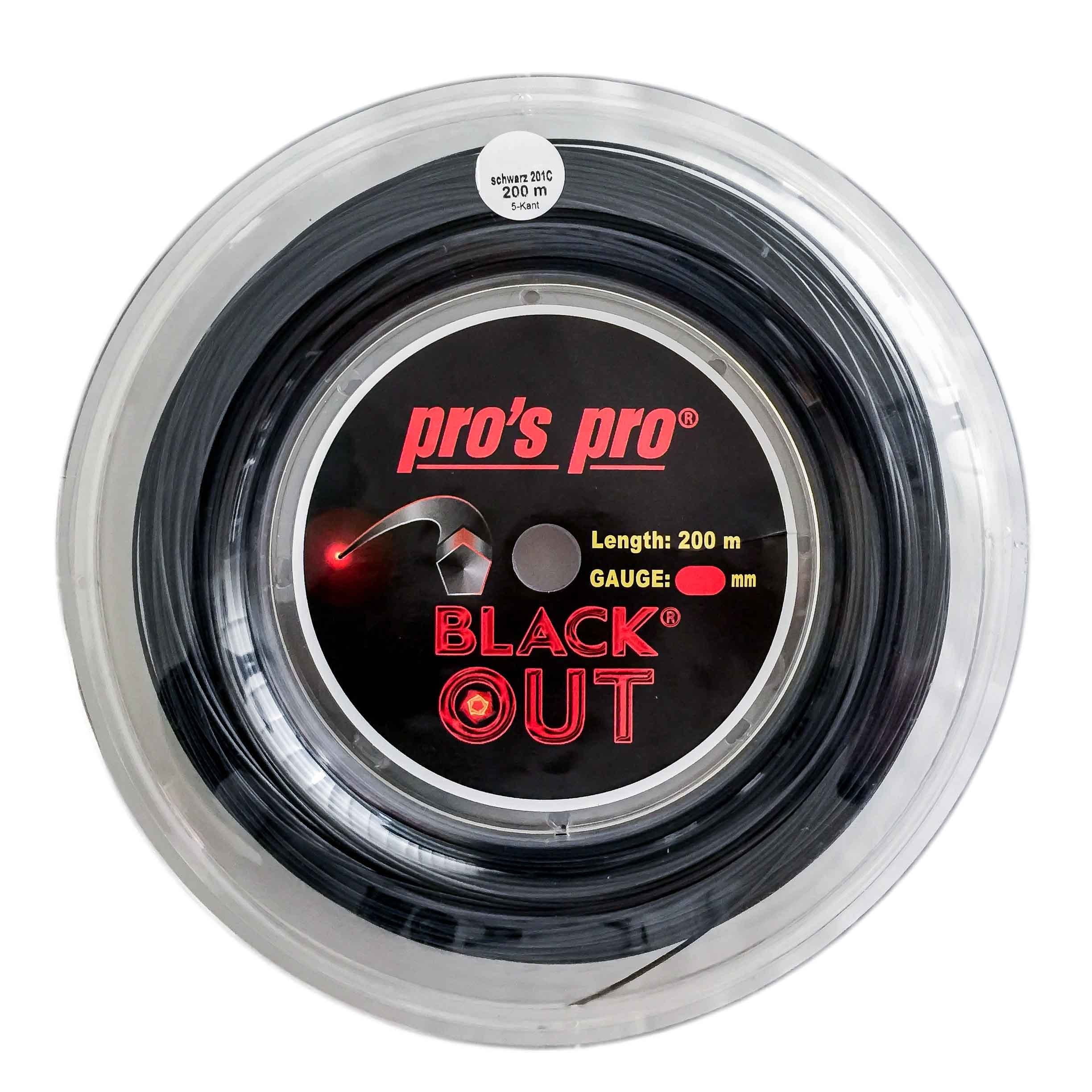 Pro's Pro BlackOut - Black Tennis String 200m Reel