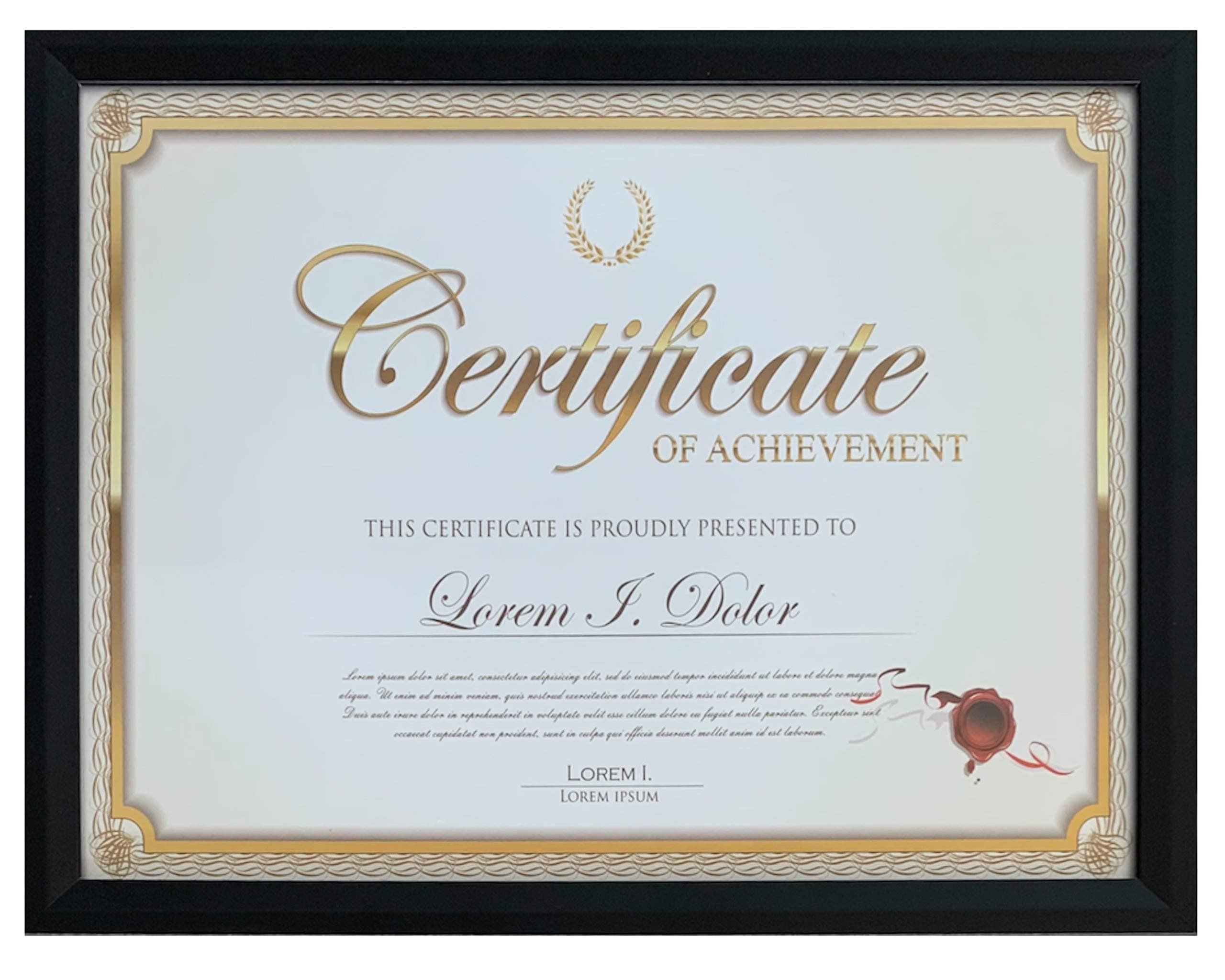 Frame Amo Black 8.5x11 Wood Document or Certificate Frame, Glass Front Face (1)